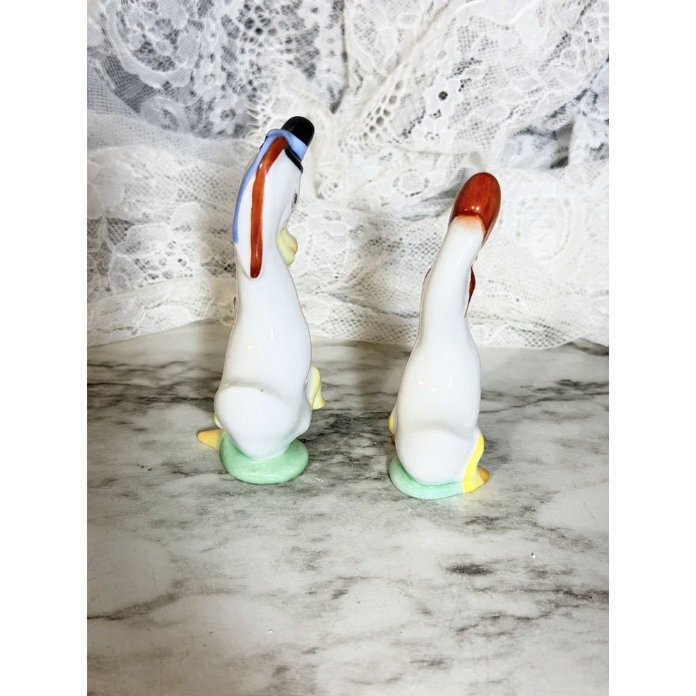 Herend Duck Couple Pair Pipe Hat Scarf Bonnet Vtg Set of 2 Mint (A3169) - Picture 7 of 7